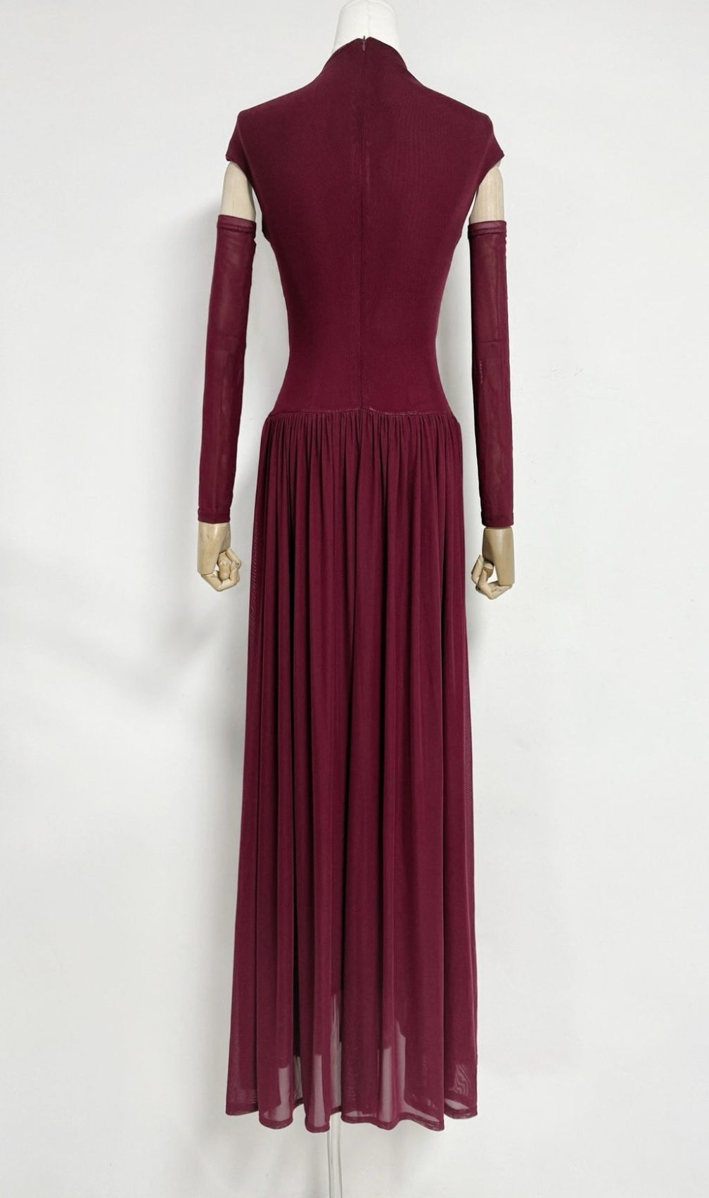 Kiele Elegant Wine Ruched Maxi Dress | Sophisticated Evening Gown