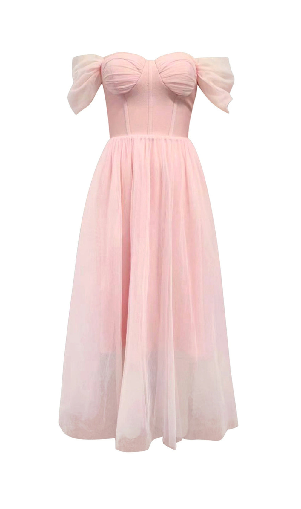 Azad Off Shoulder Corset A Line Midi Dress