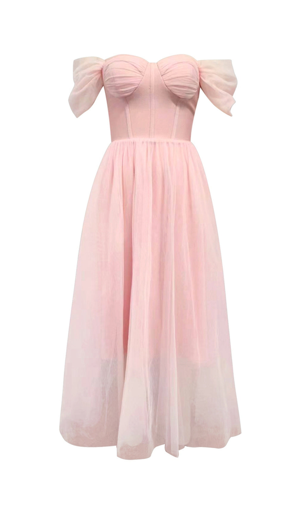 Azad Off Shoulder Corset A Line Midi Dress