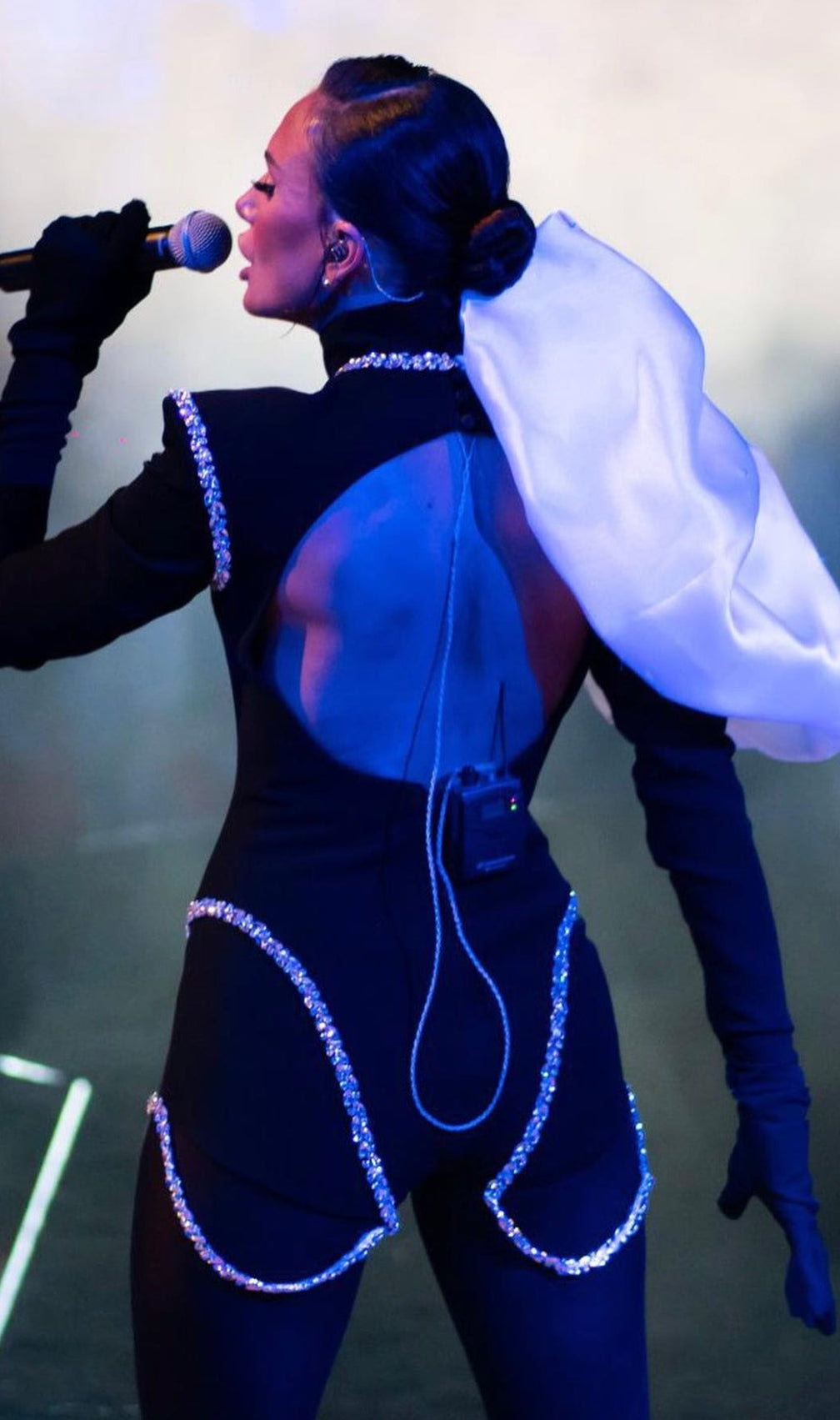 Adsila Black Crystal Detail Jumpsuit