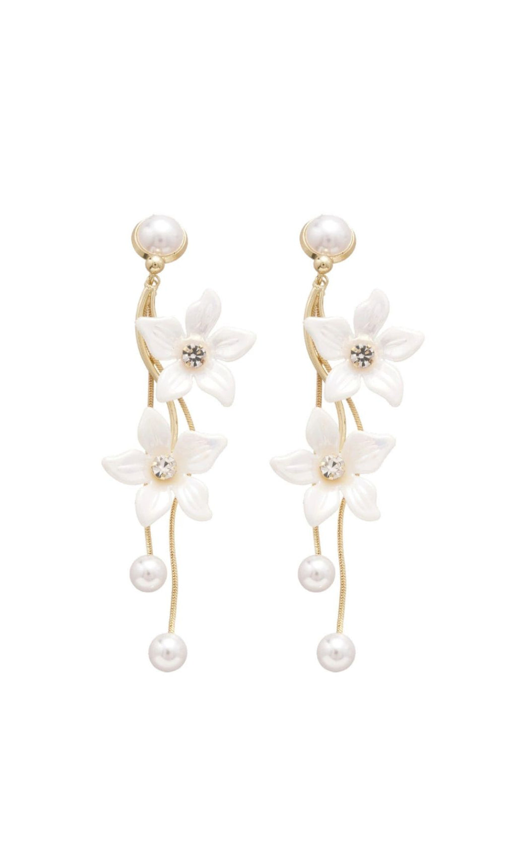 Giichi White Flower Earrings