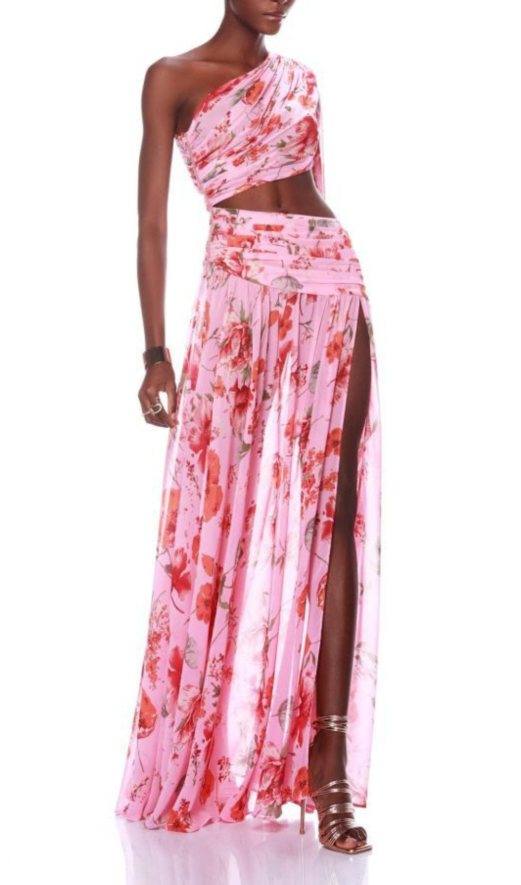 Annegret One-Shoulder Poppy Gown