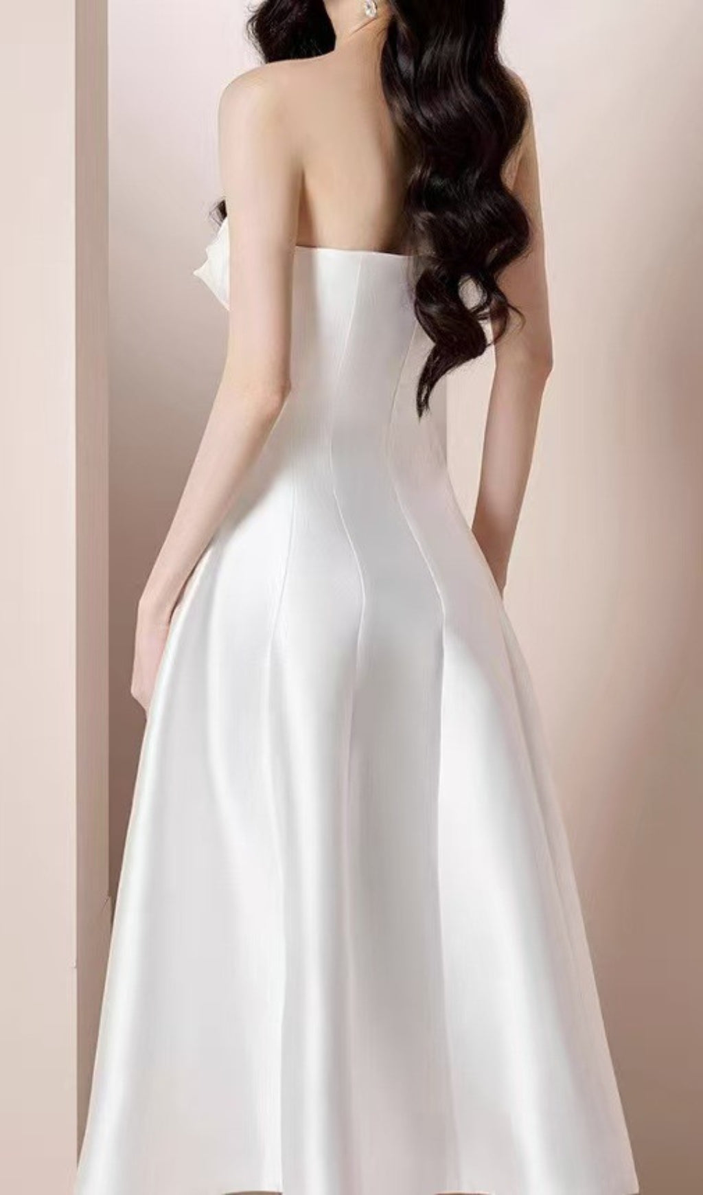 Chameli Strapless Flower Midi Dress