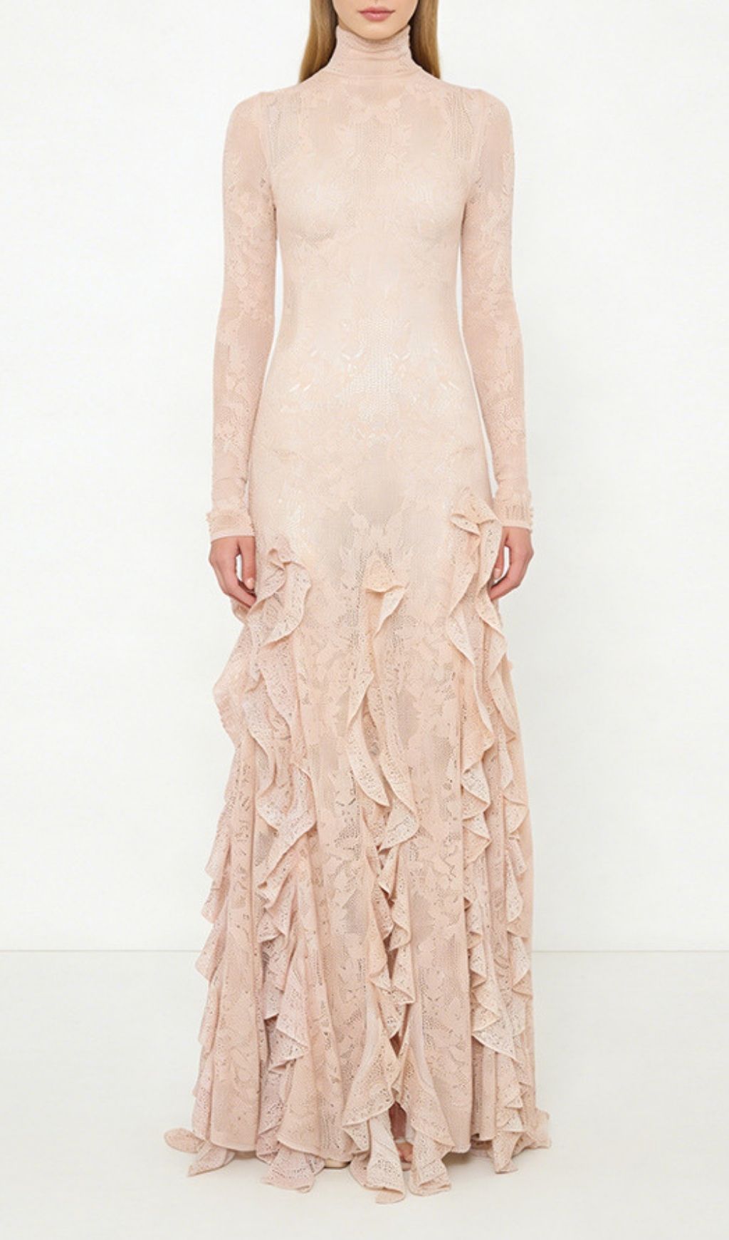 Kyla Flower Ruffle Long Sleeve Maxi Dress
