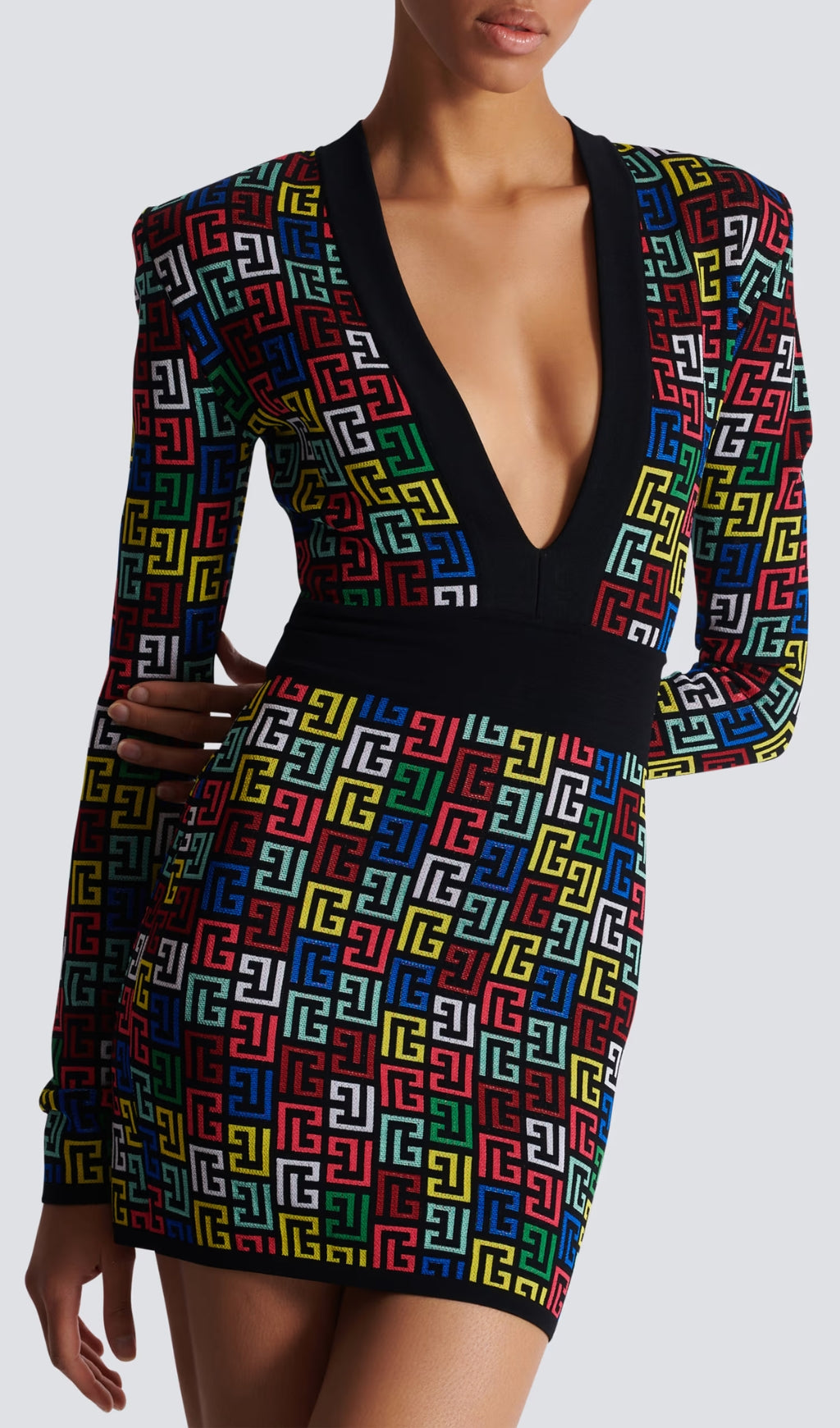 Brandt V-Neck Long Sleeve Mini Bandage Dress