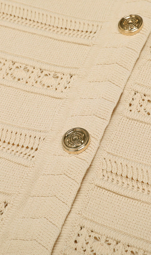 Kinsey Beige Knit Cardigan & Dress Set