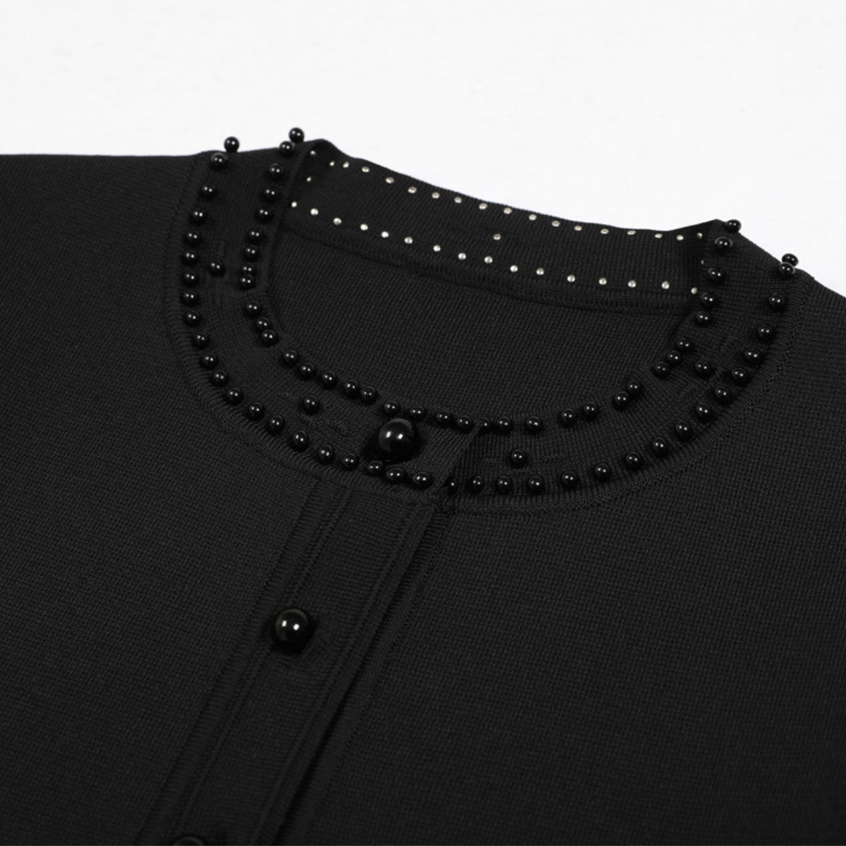 Edie Black Bead Midi Dress & Cardigan