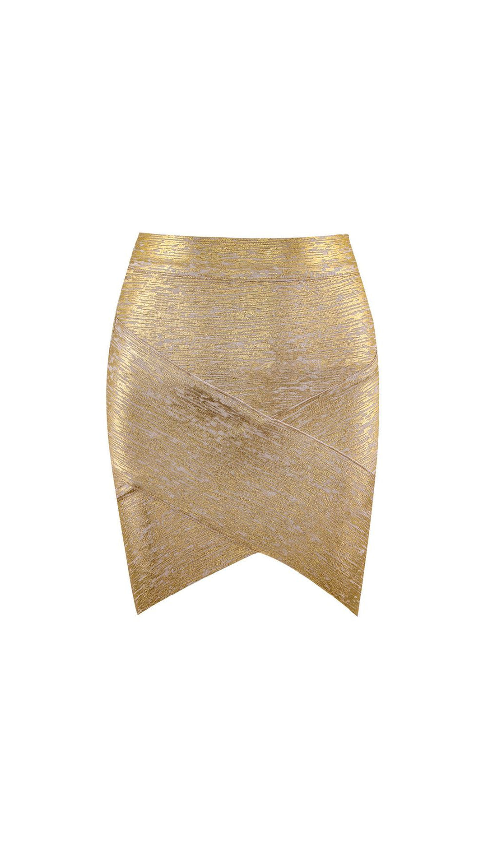 Pwyll Silver Metallic Bandage Mini Skirt - Curve-Hugging & Glamorous