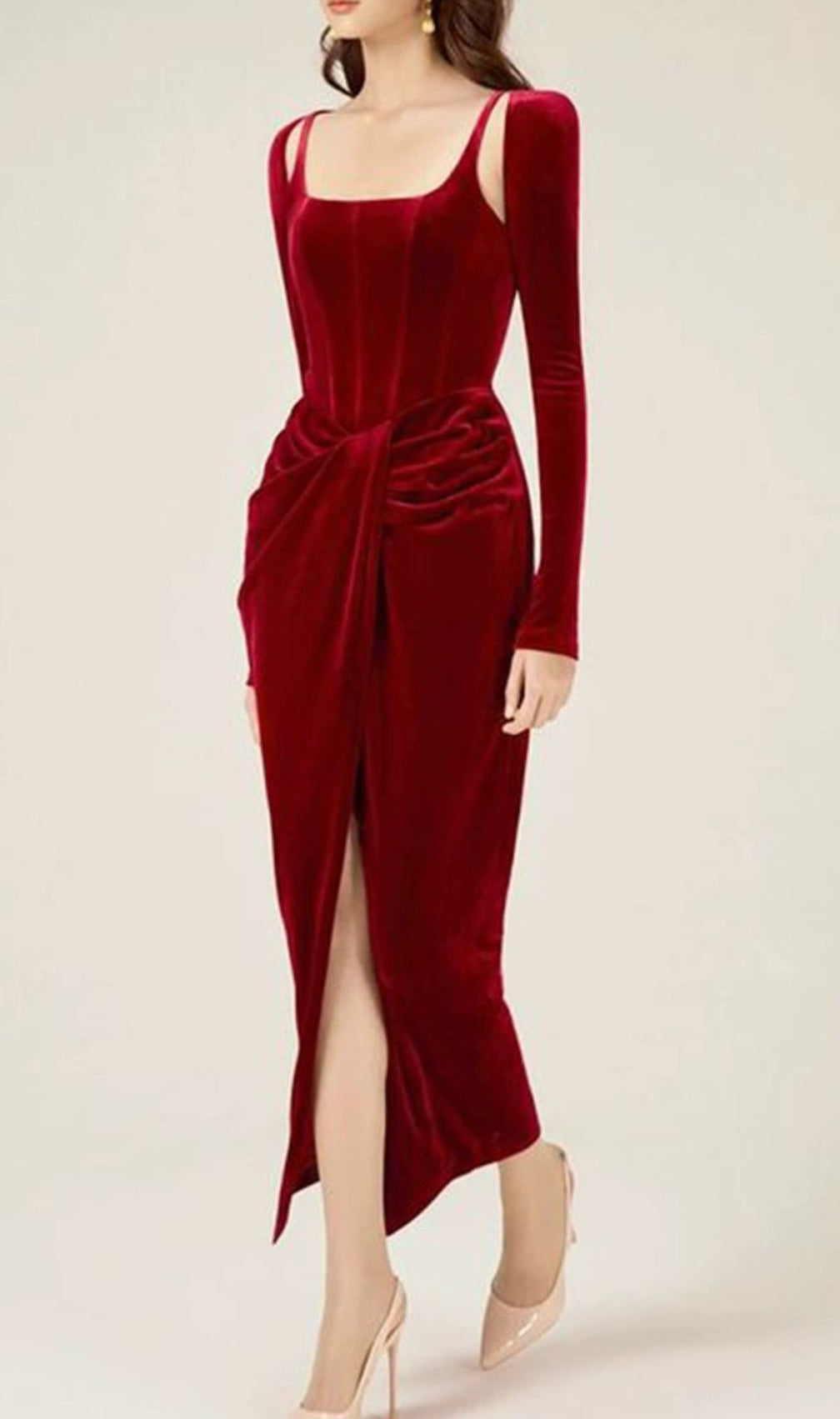 Grisel Corset Long Sleeve Midi Dress