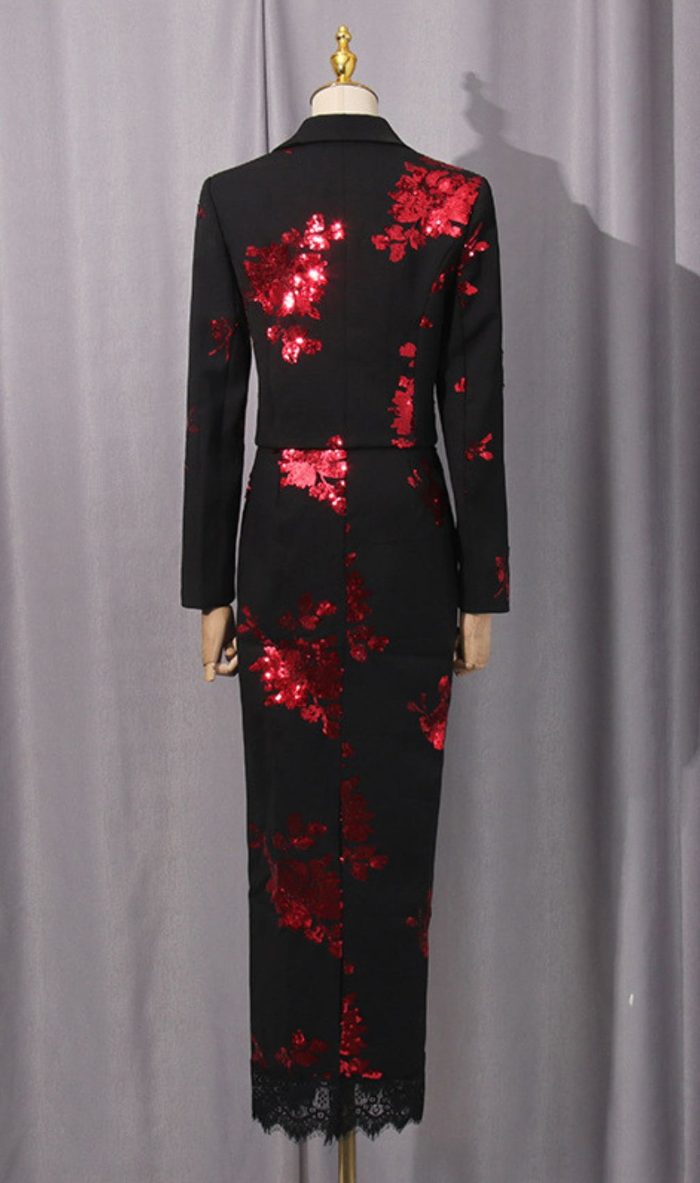 Gonca Sequin Flower Embellished Two-Piece Set