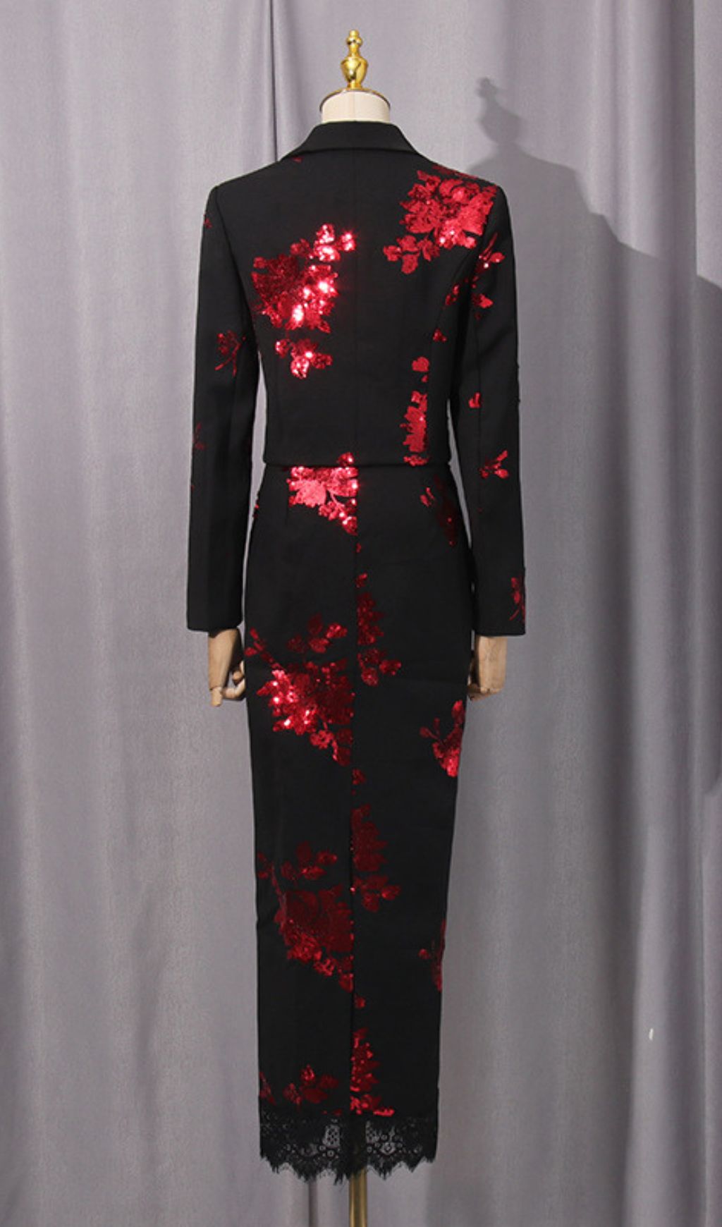 Gonca Sequin Flower Embellished Two-Piece Set