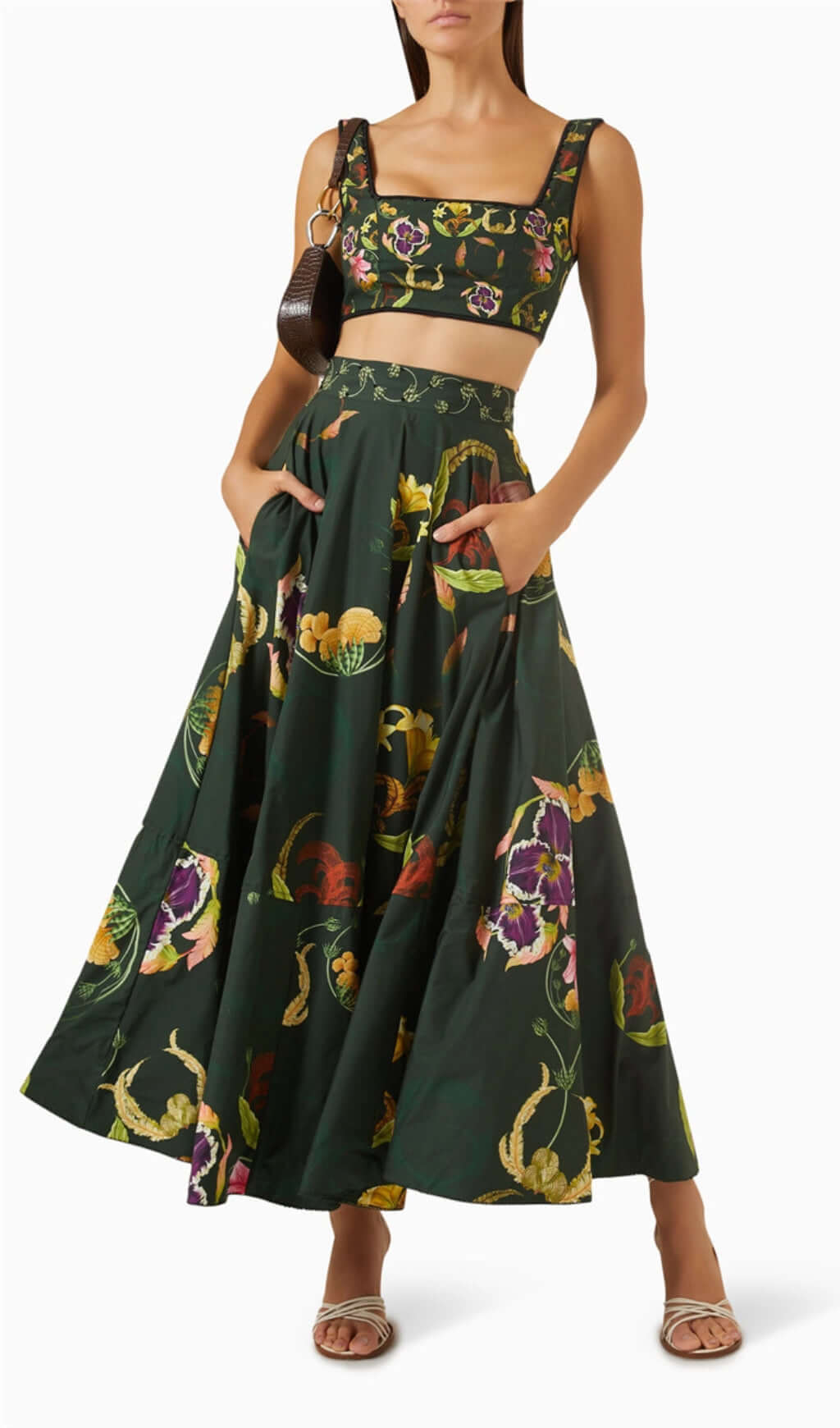 Betty Green Floral Skirt Maxi Set
