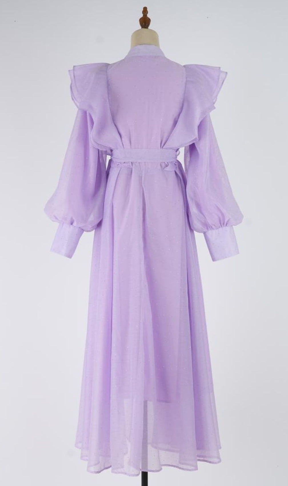 Jolanda Sparkle Ruffle Maxi Dress - Elegant Long Sleeve Gown