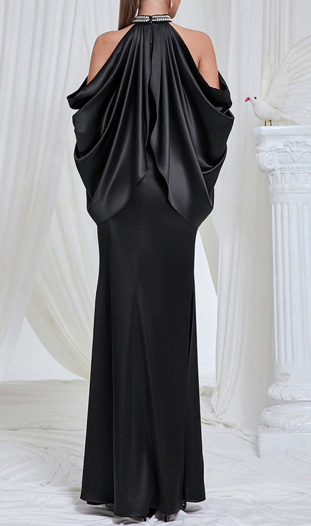 Brye Black Halter Hollow Out Maxi Dress