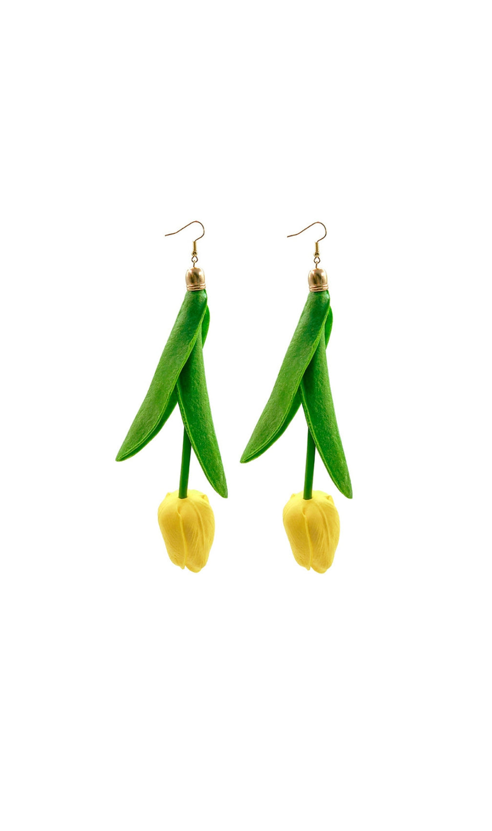 Adela Yellow Flower Alloy Plastic Earrings