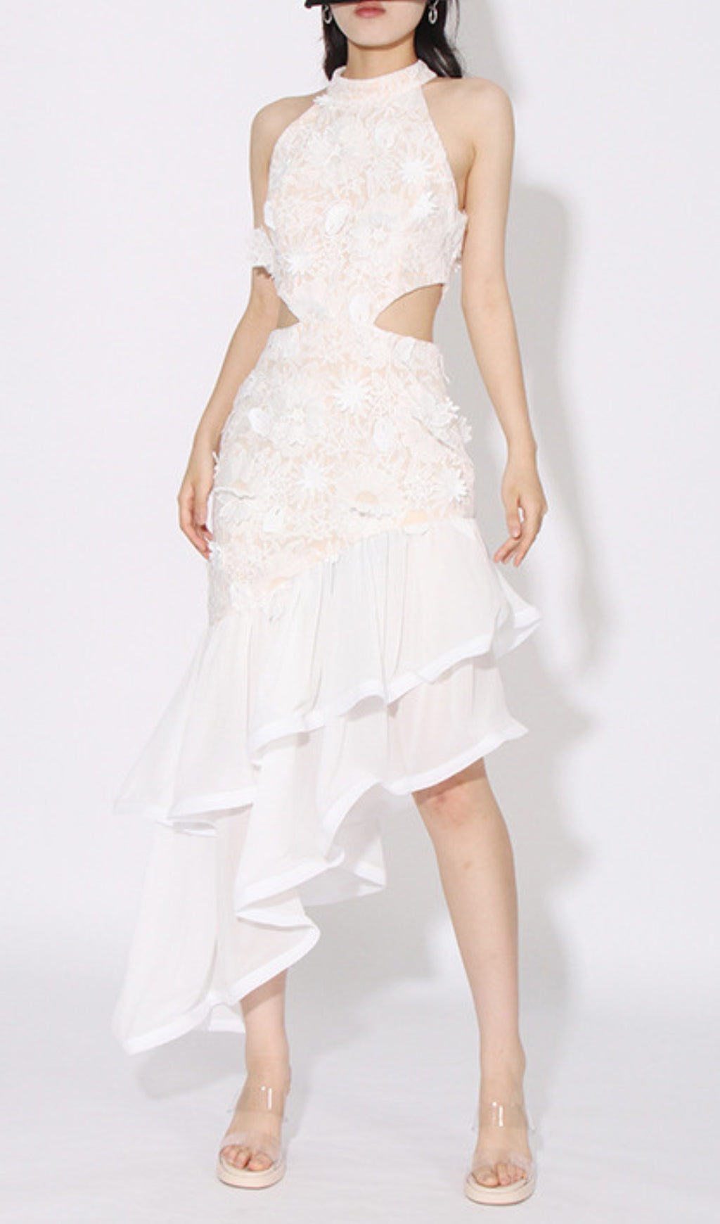 Asphodel Flower Embellished Maxi Dress