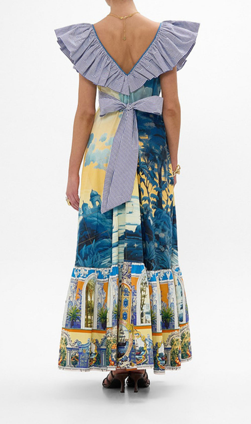 Deryn Printed V-Neck Maxi Dress