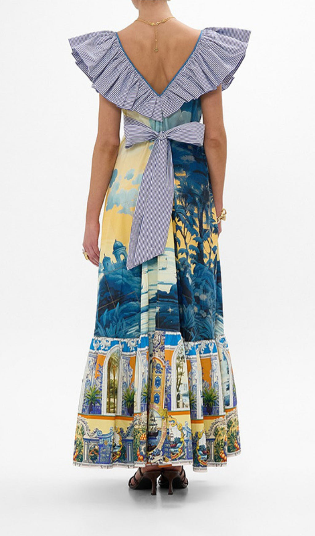 Deryn Printed V-Neck Maxi Dress