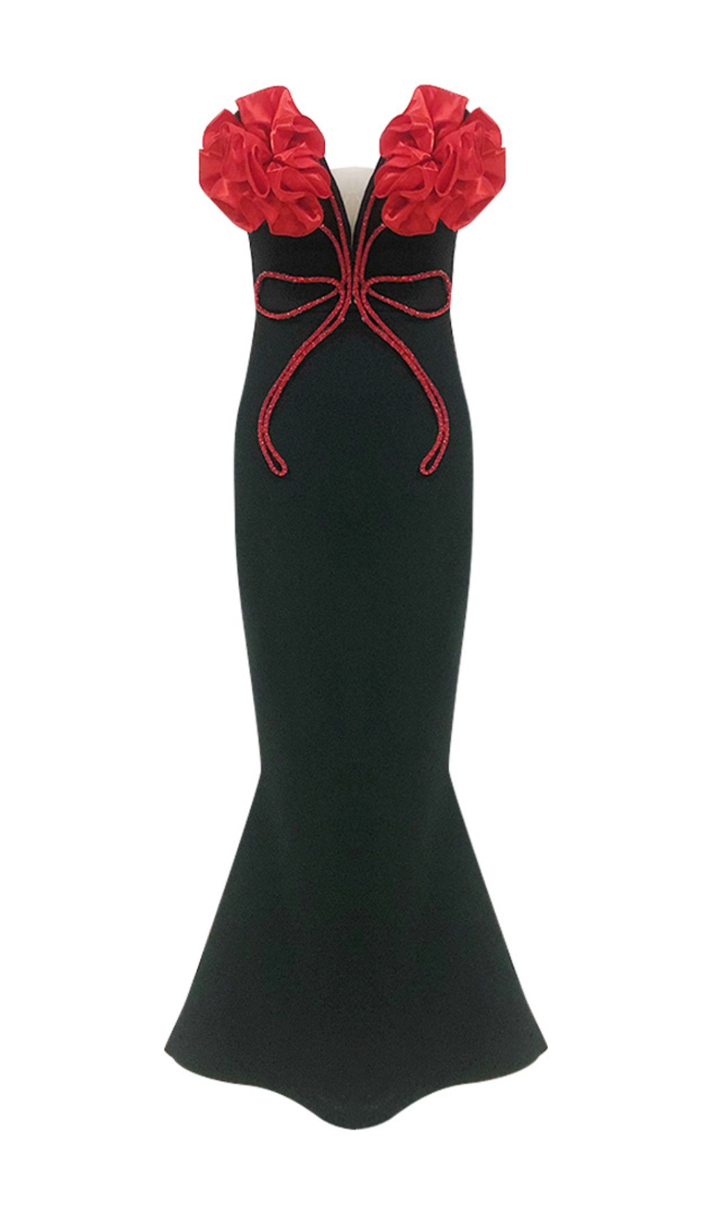 Anevay Black Flower Bandage Maxi Dress