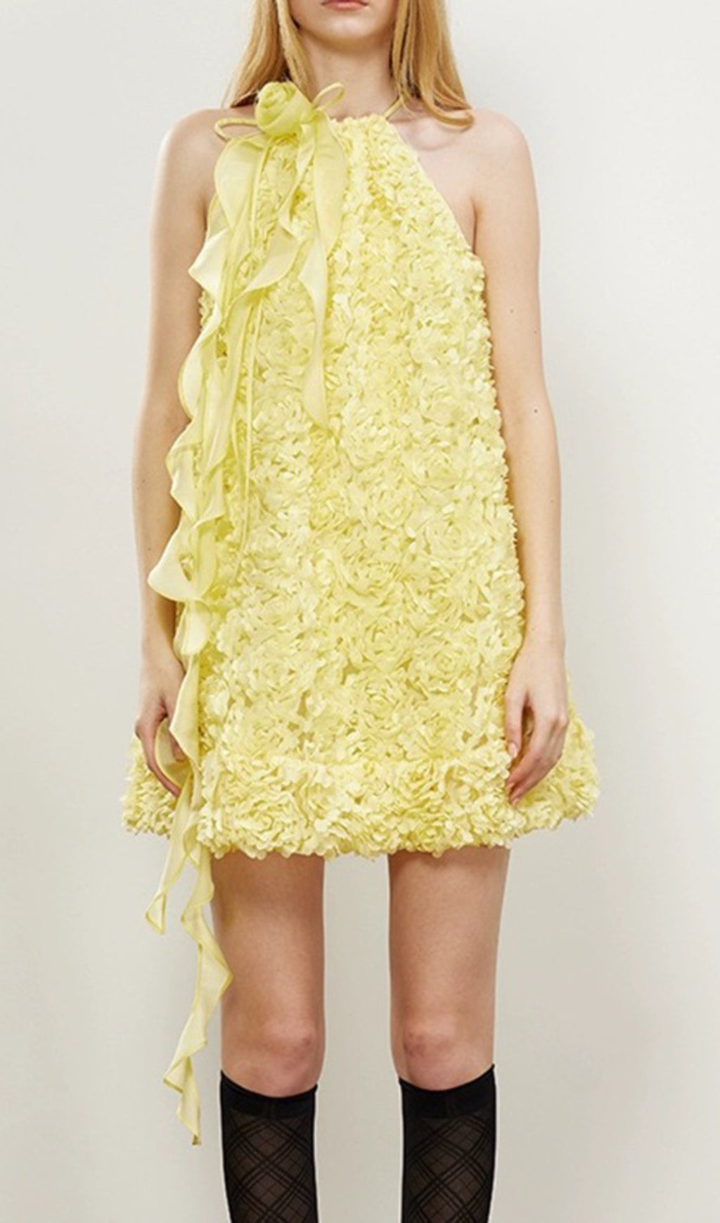 Danina Yellow Flower Mini Dress