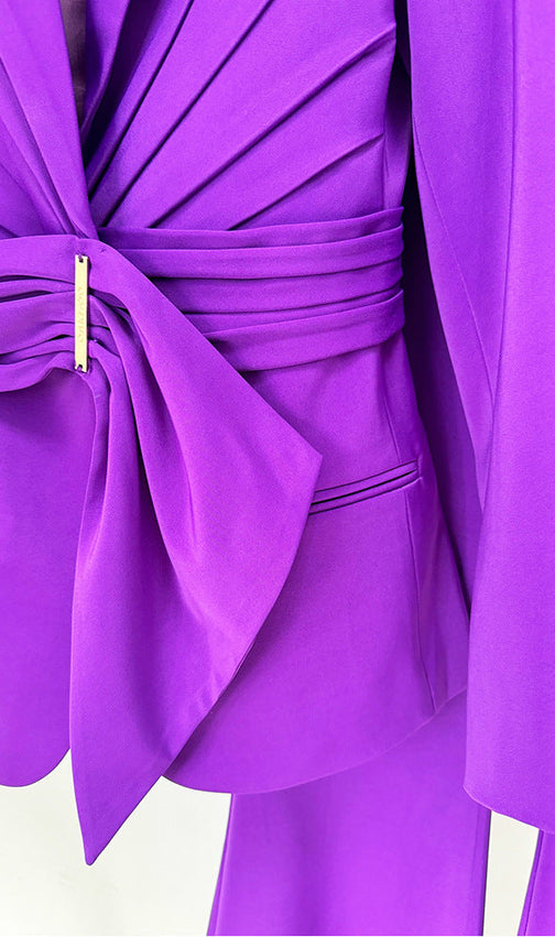 Alwilda Purple Belted Blazer