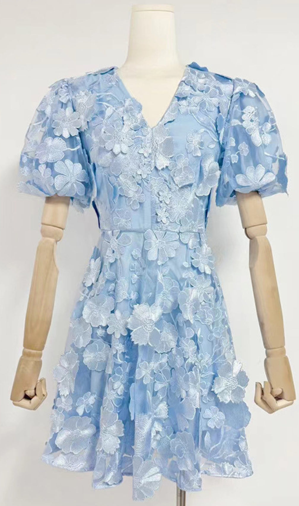 Chayan Flower Embroidery Mini Dress