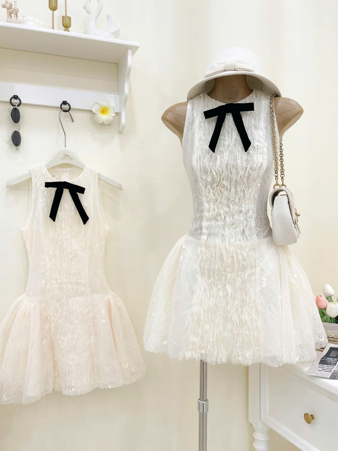 Isoko Sleeveless Lace Mini Dress