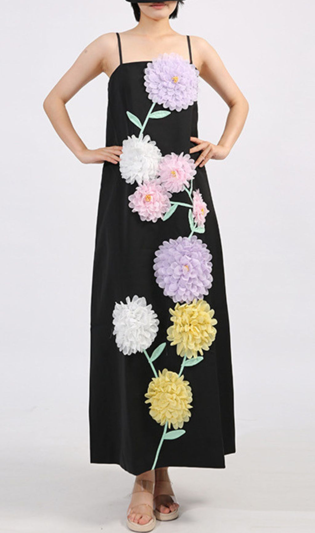 Erica Strappy Flower Embellished Maxi Dress