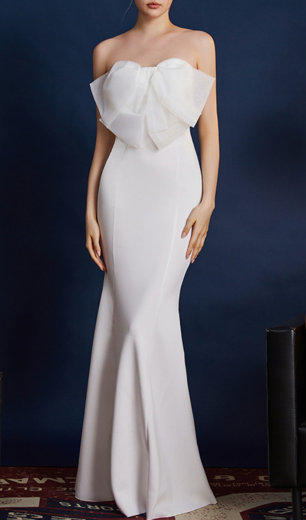 Druella Strapless Bow Maxi Dress