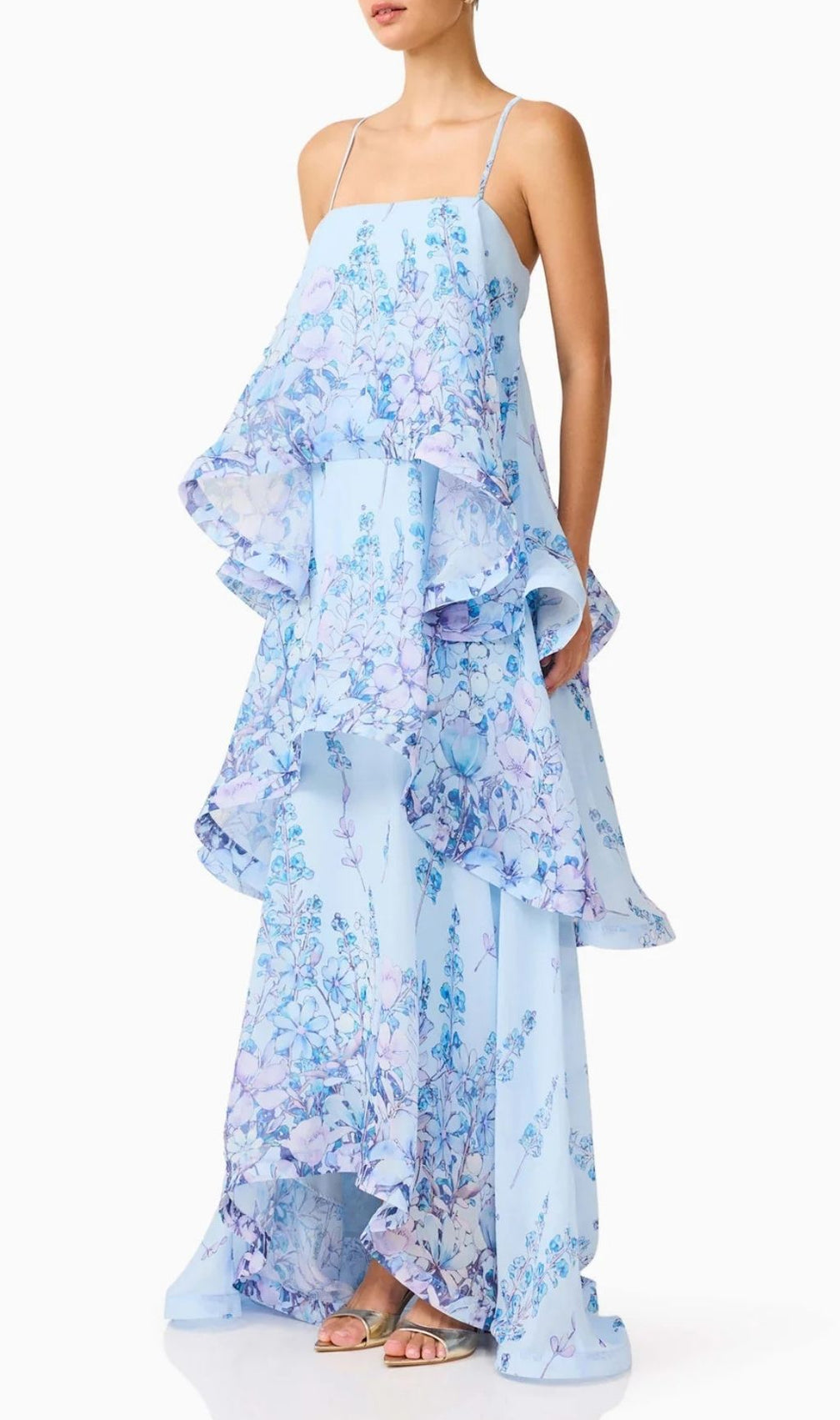 Lael Blue Floral Printed Maxi Dress