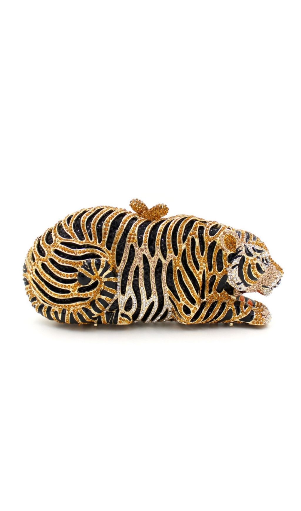 Khia Luxury Tiger Diamante Clutch Bag – Unleash Your Wild Elegance