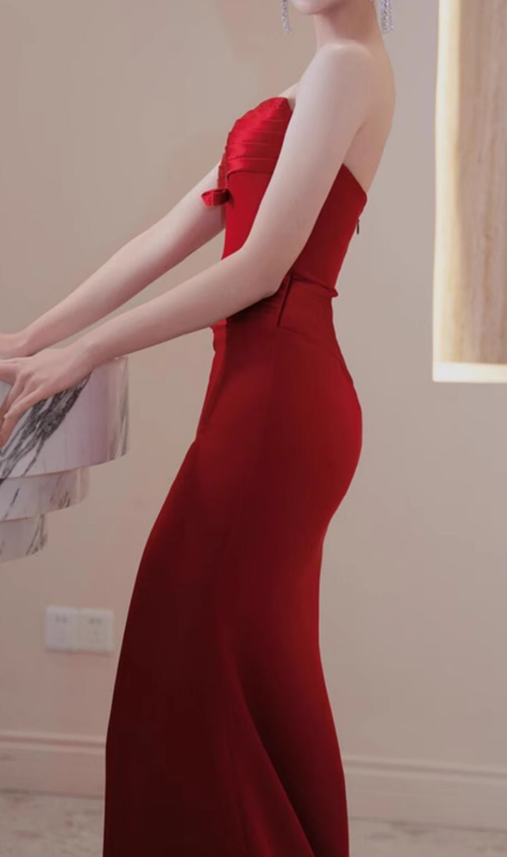 Edimeia Red Strapless Maxi Dress