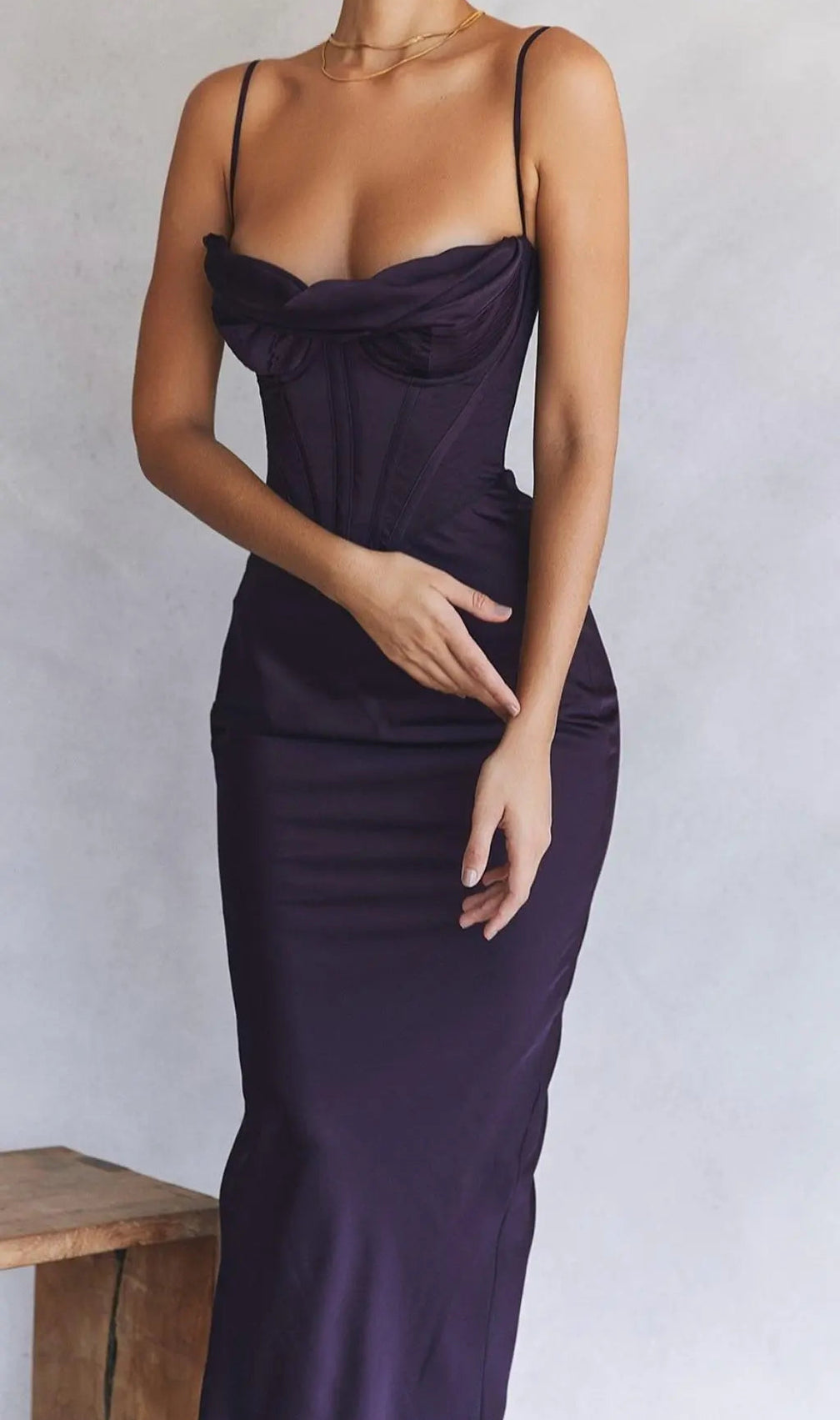 Night Shade Corset Maxi Dress