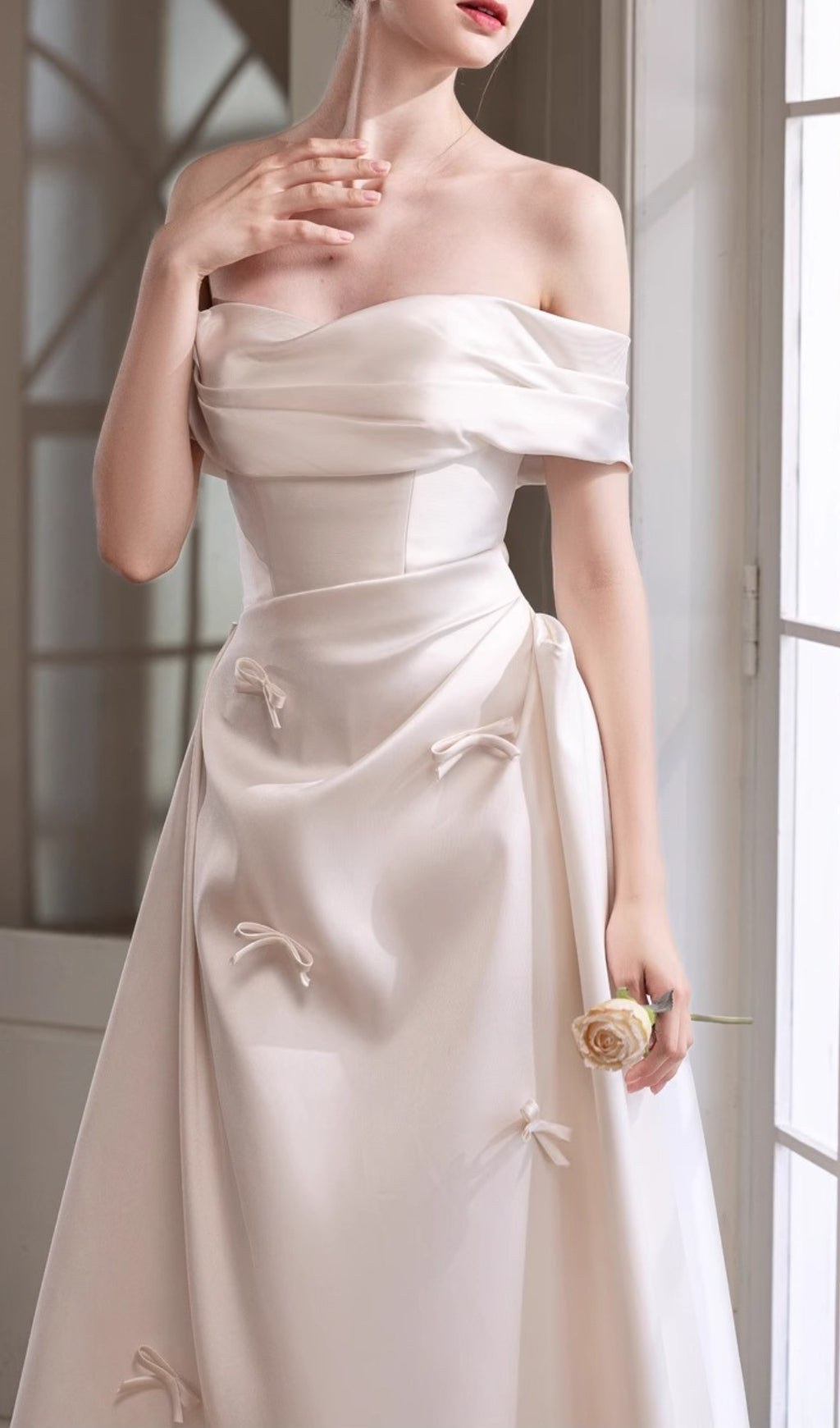 Destiny Off-Shoulder Bow Wedding Dress