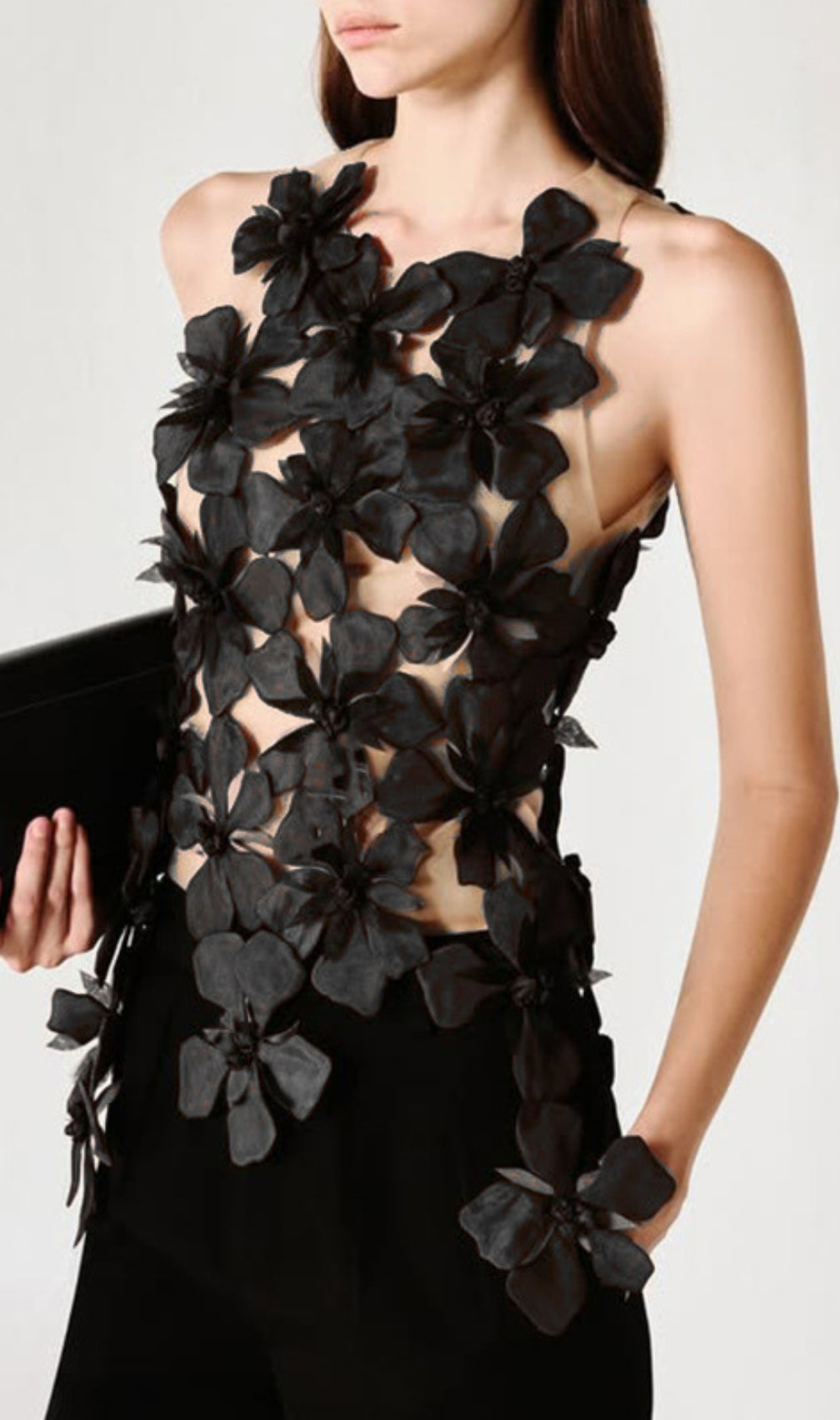 Dove Black Flower Top