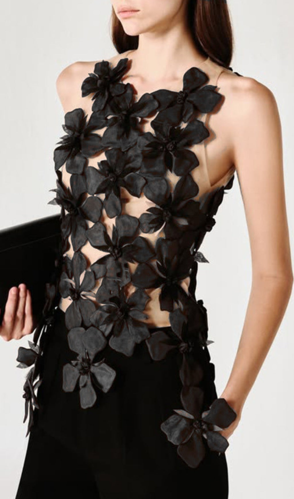 Dove Black Flower Top