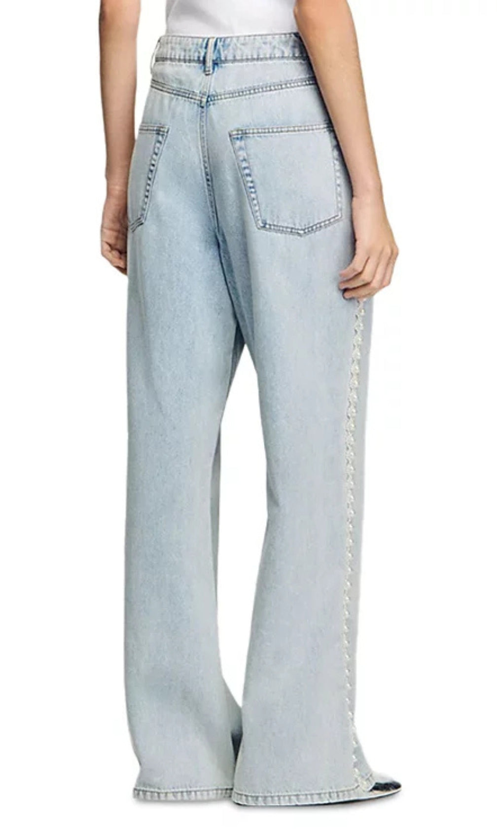 Beaded Jeans in Light Blue Jean