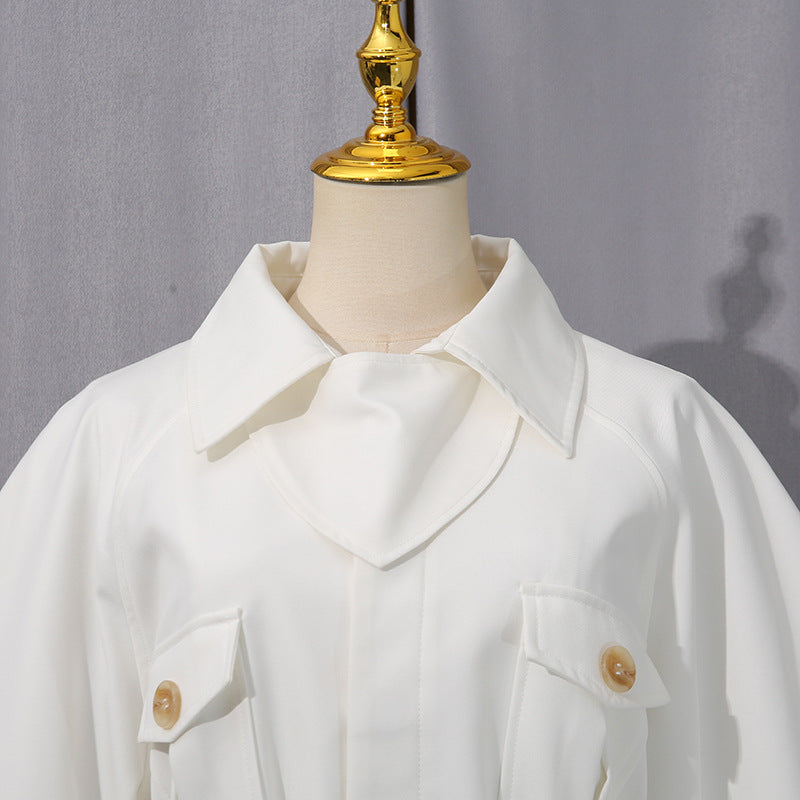 Chic Idalia White Belted Utility Jacket - Modern & Versatile Style