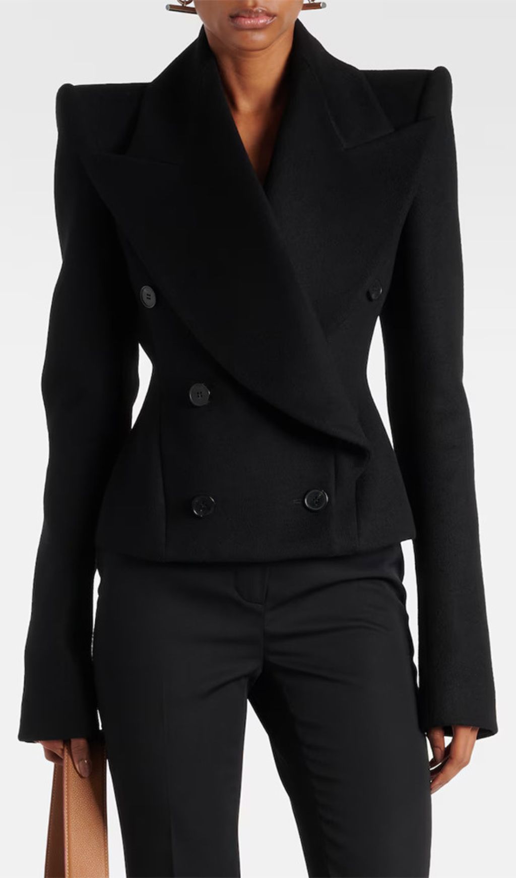 Halima Black Double-Breasted Jacket