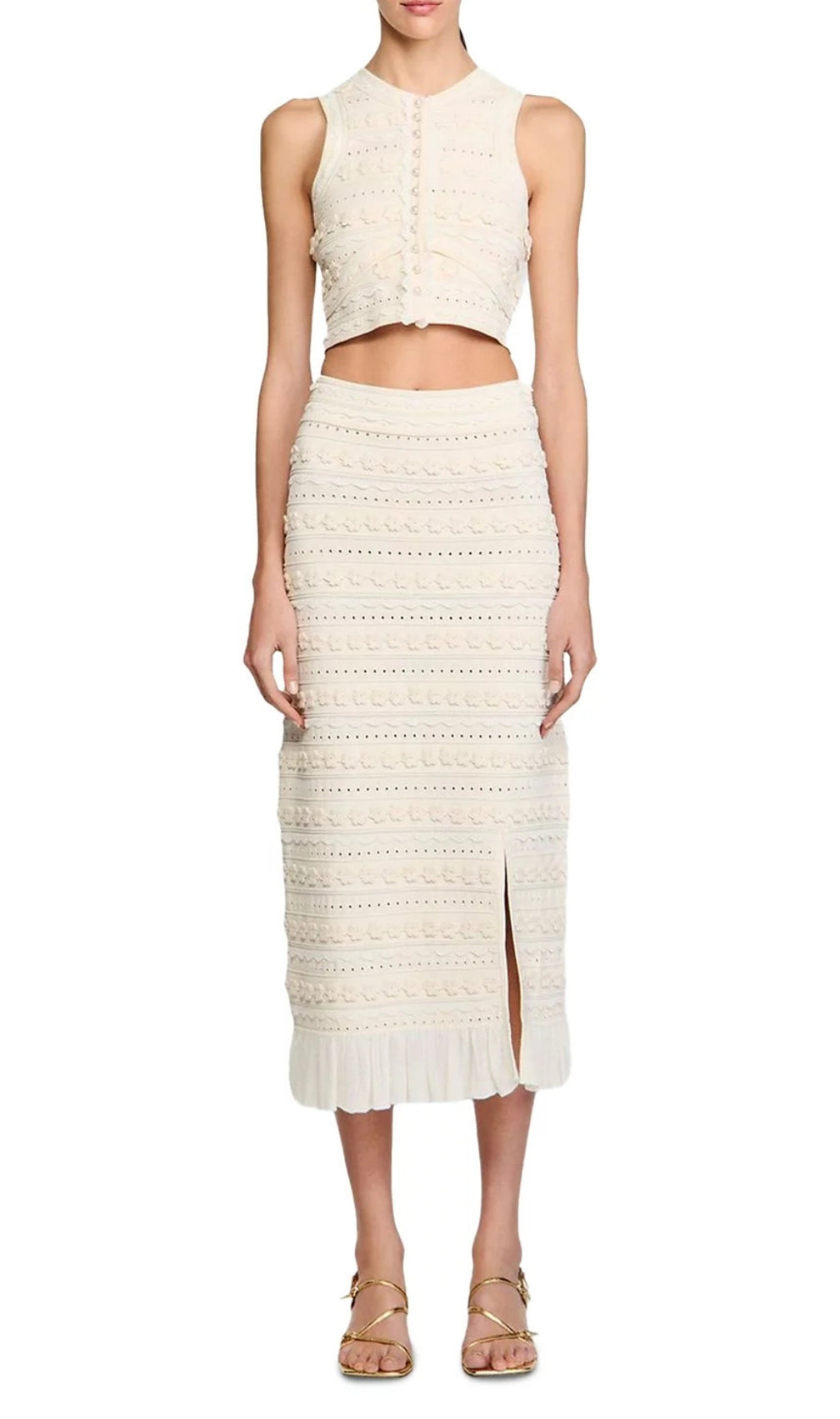 Crochet Trim Knit Skirt