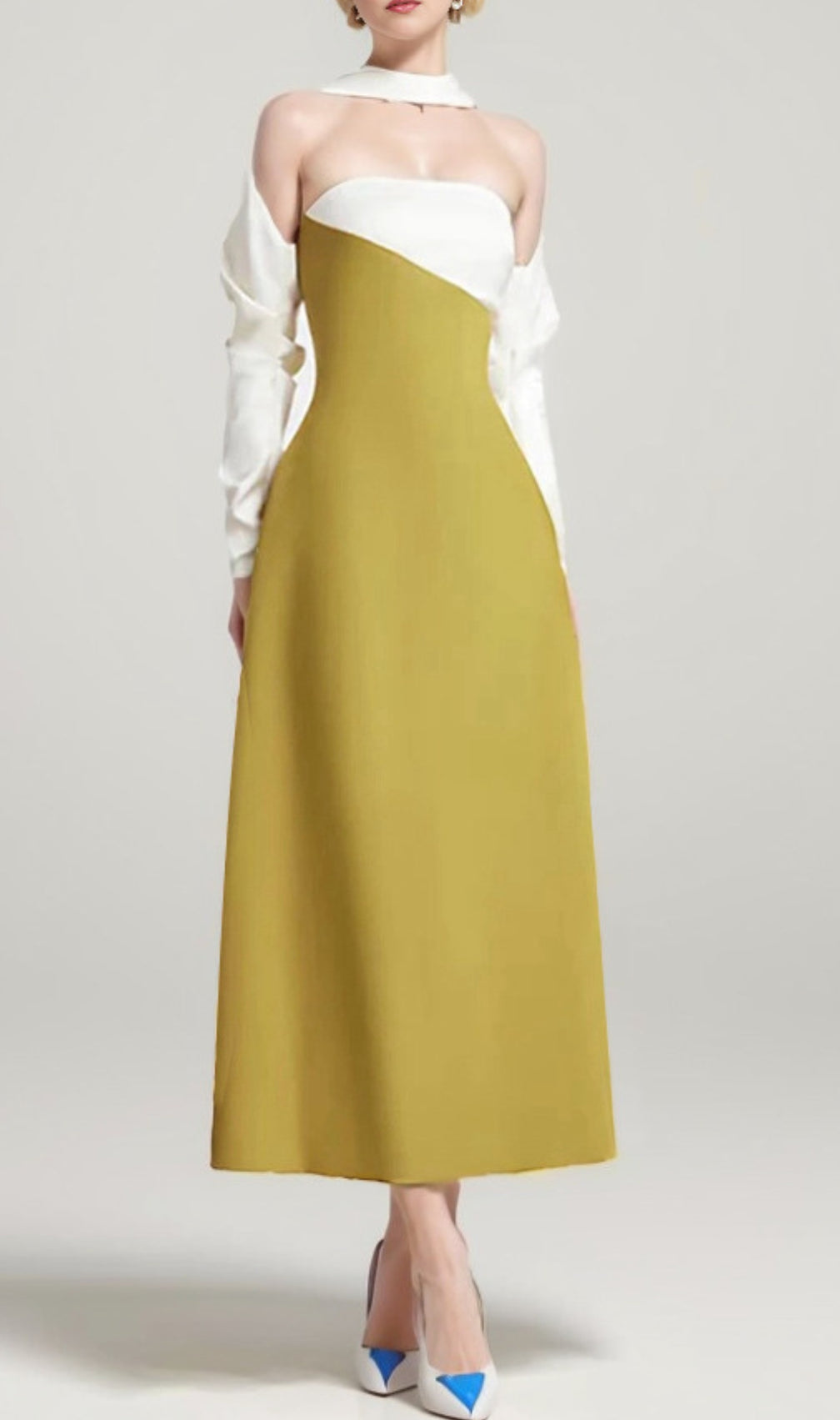 Bryna Off Shoulder Long Sleeve Midi Dress