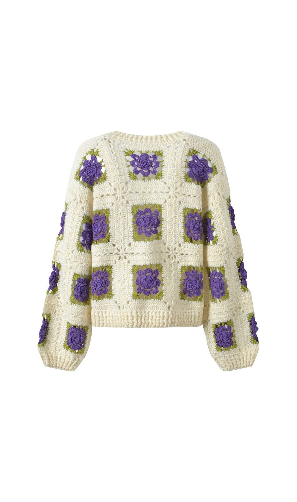 Hilario Flower Knit Cardigan