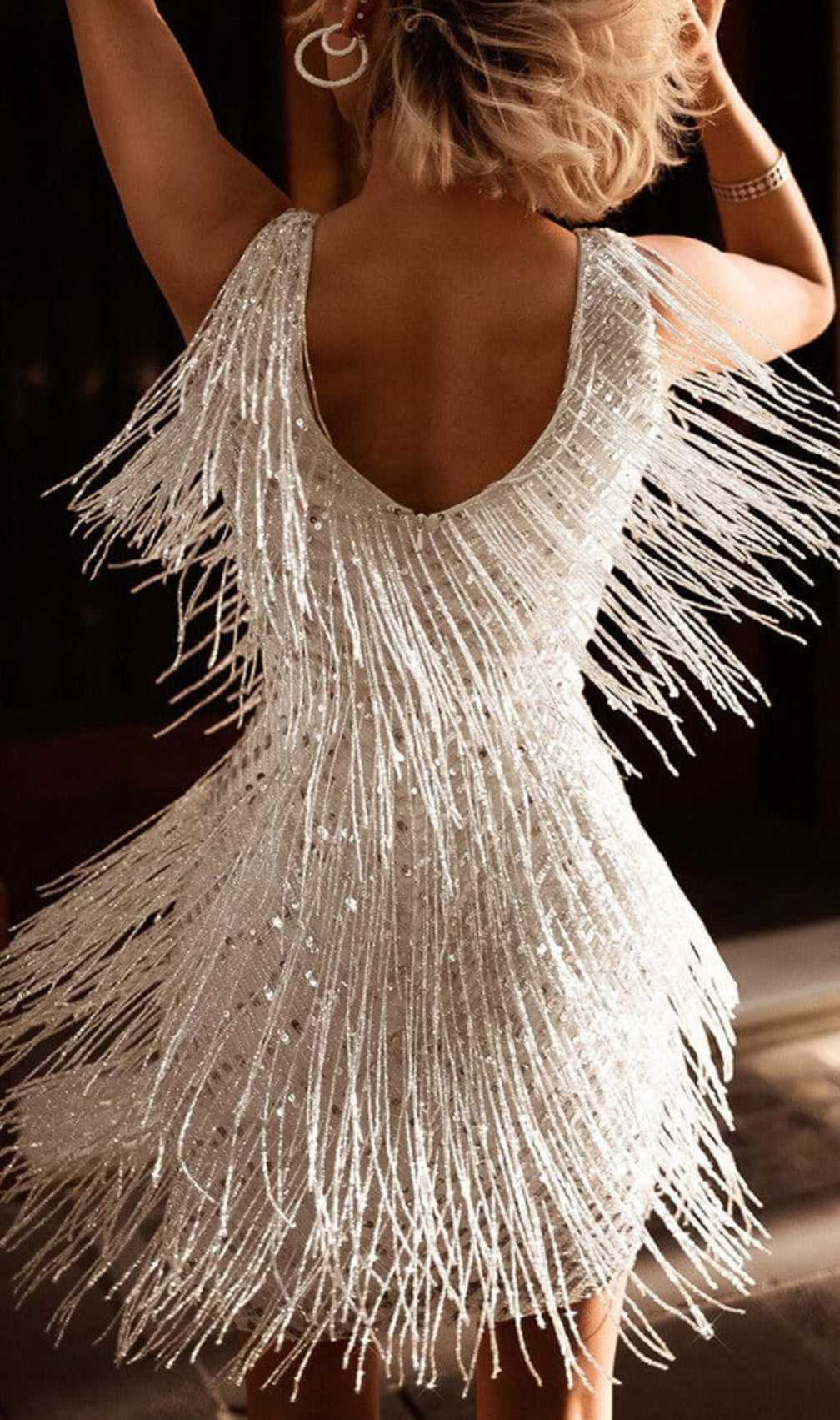 Laniyah Silver Tassel Mini Dress