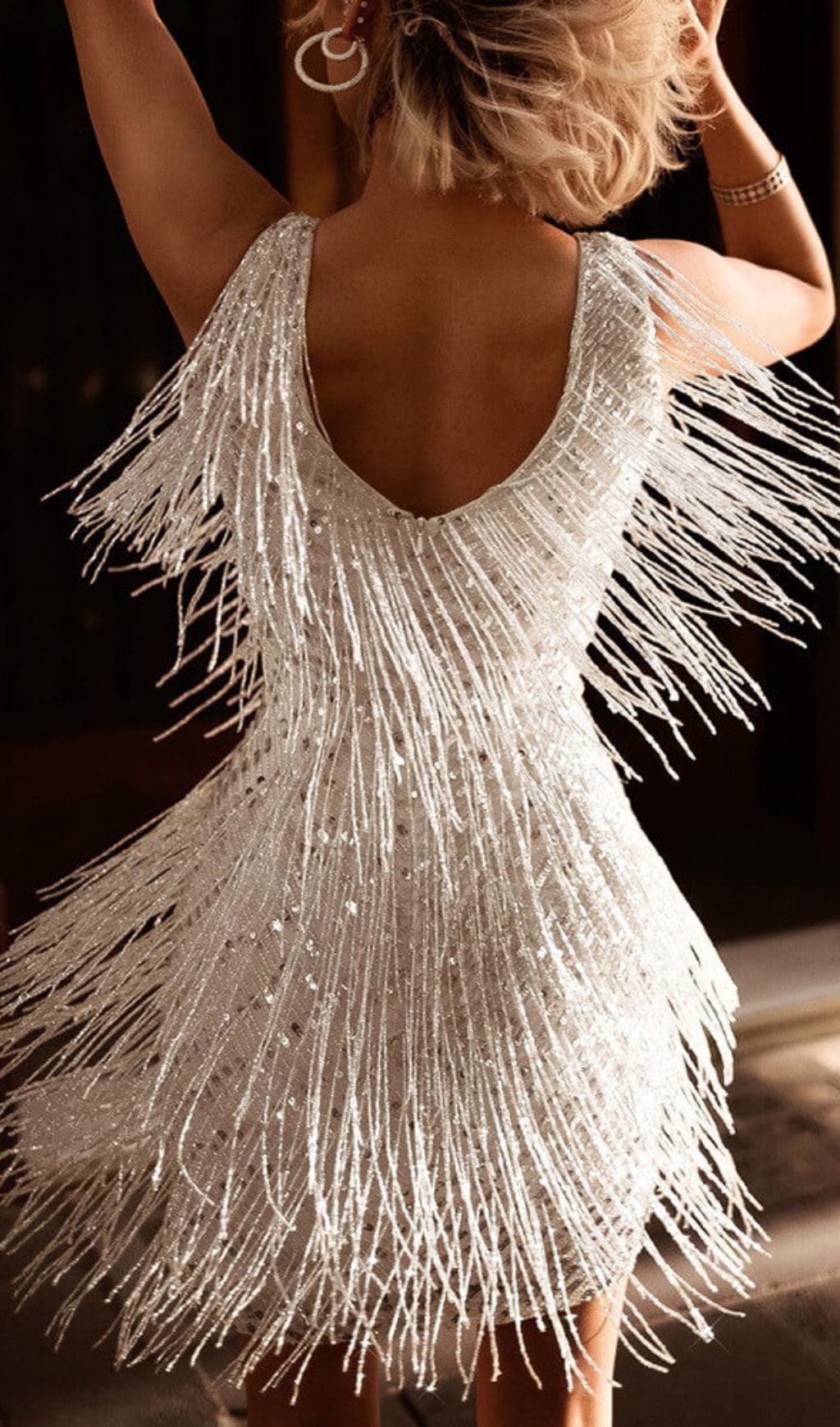 Laniyah Silver Tassel Mini Dress