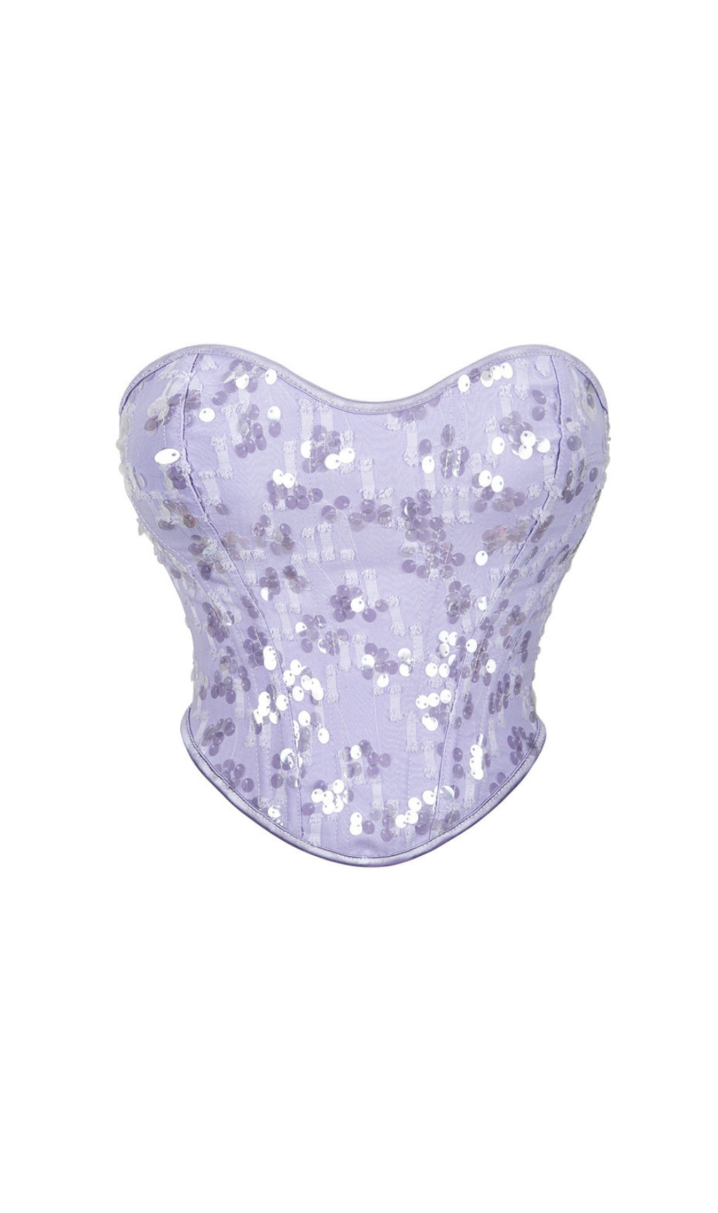 Dulcina Purple Corset Sequin Top