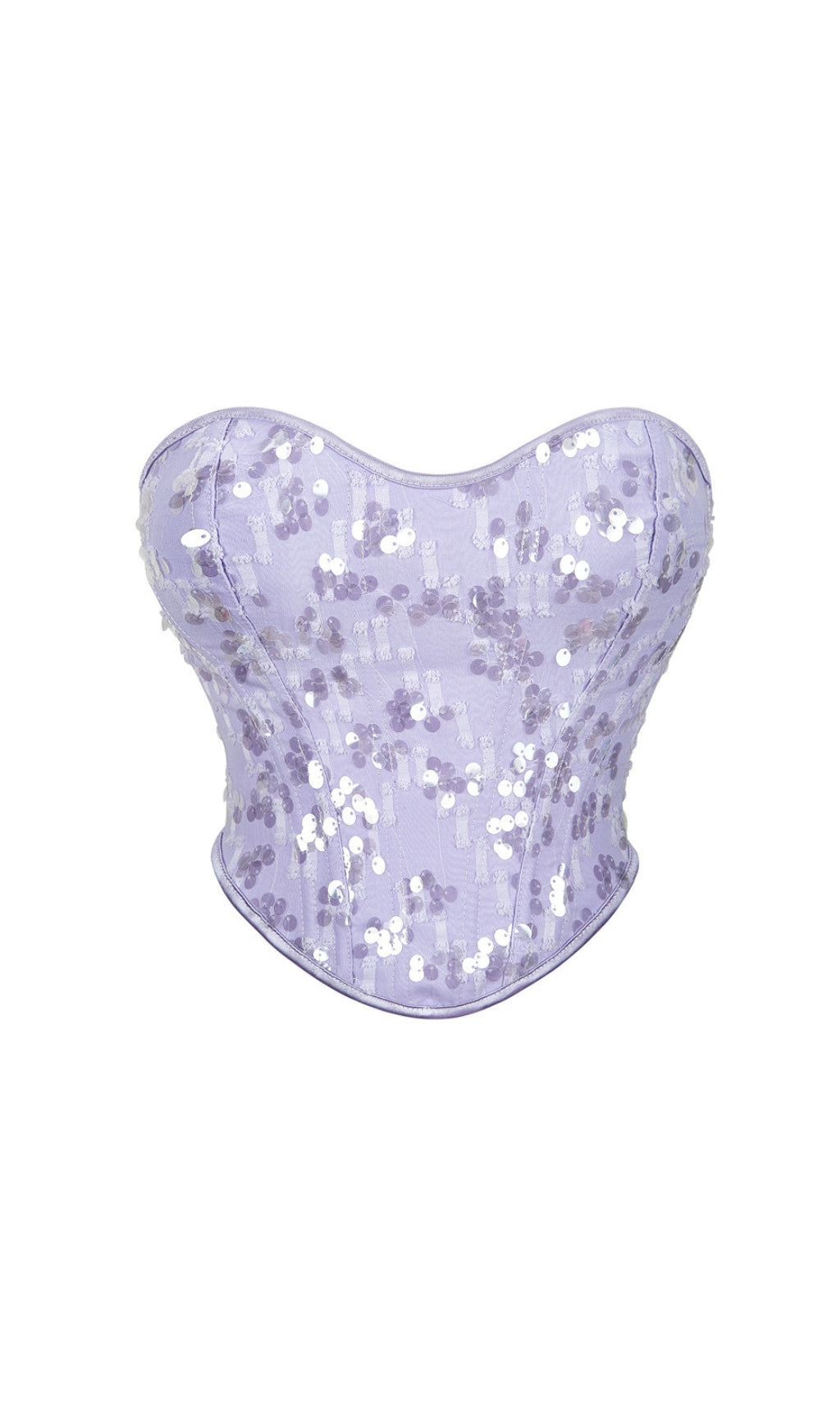 Dulcina Purple Corset Sequin Top