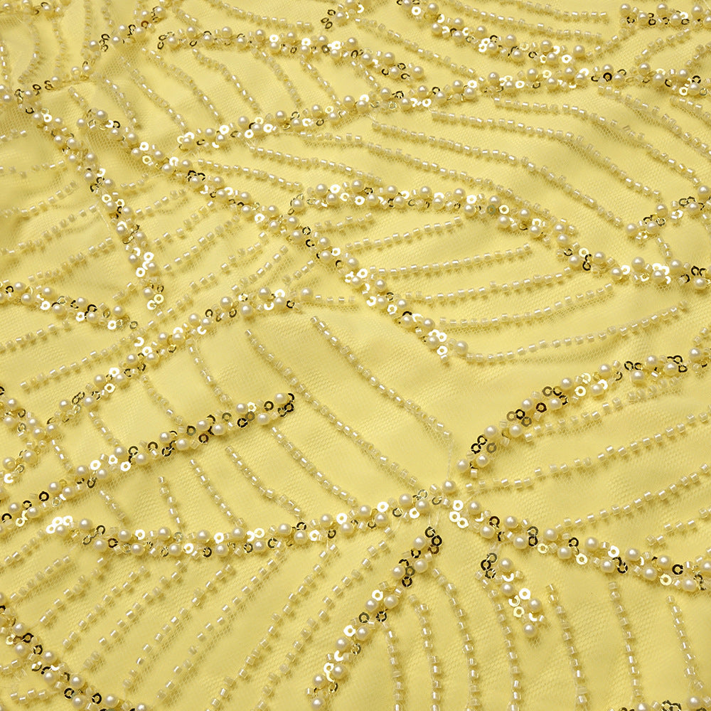 Jermaine Yellow Halter Bow Beaded Maxi Gown | Glamorous Evening & Gala Dress