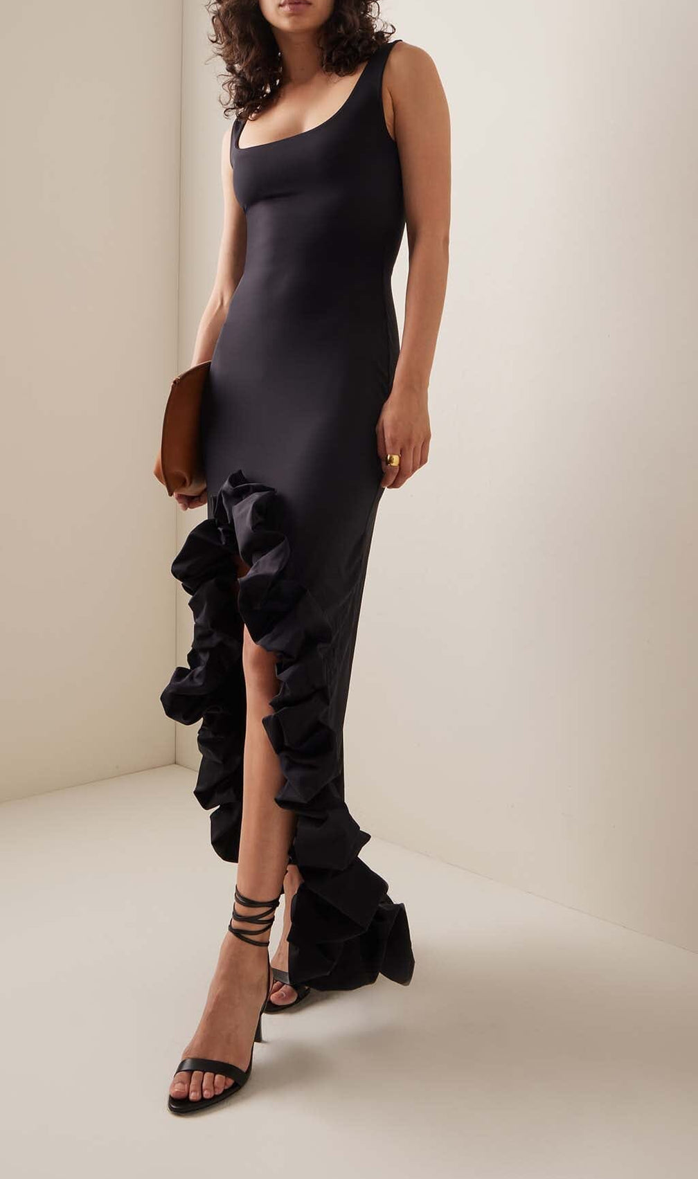 High-Low Hemline Dress In Black