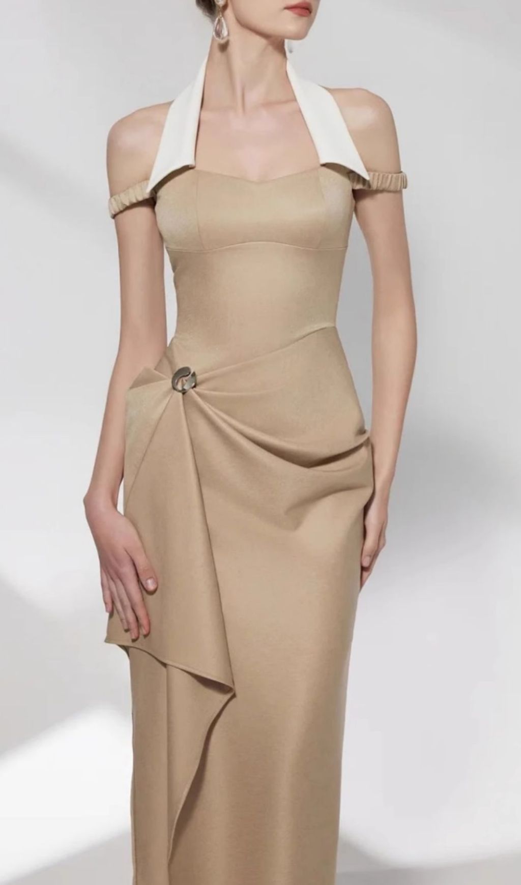 Foley Halter Irregular Midi Dress