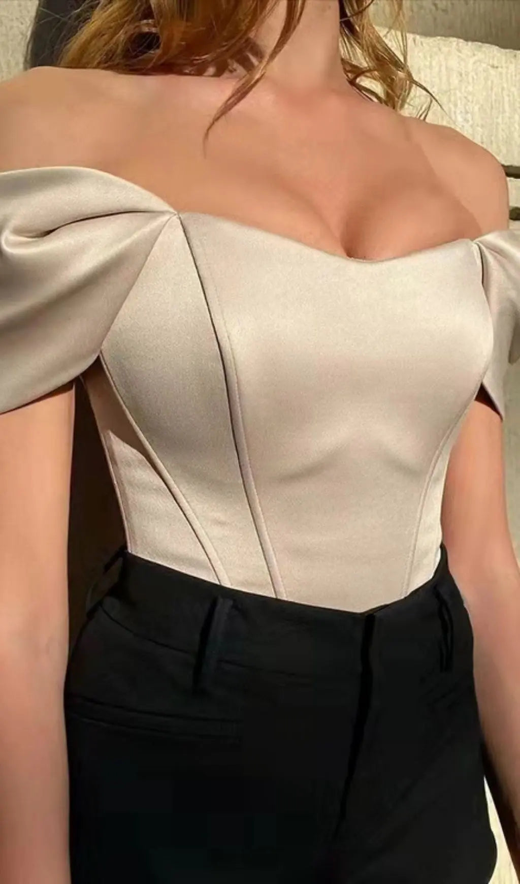 Red Bardot Corset Top